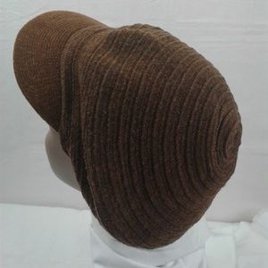 Brown Brim Tam  Woven Hat